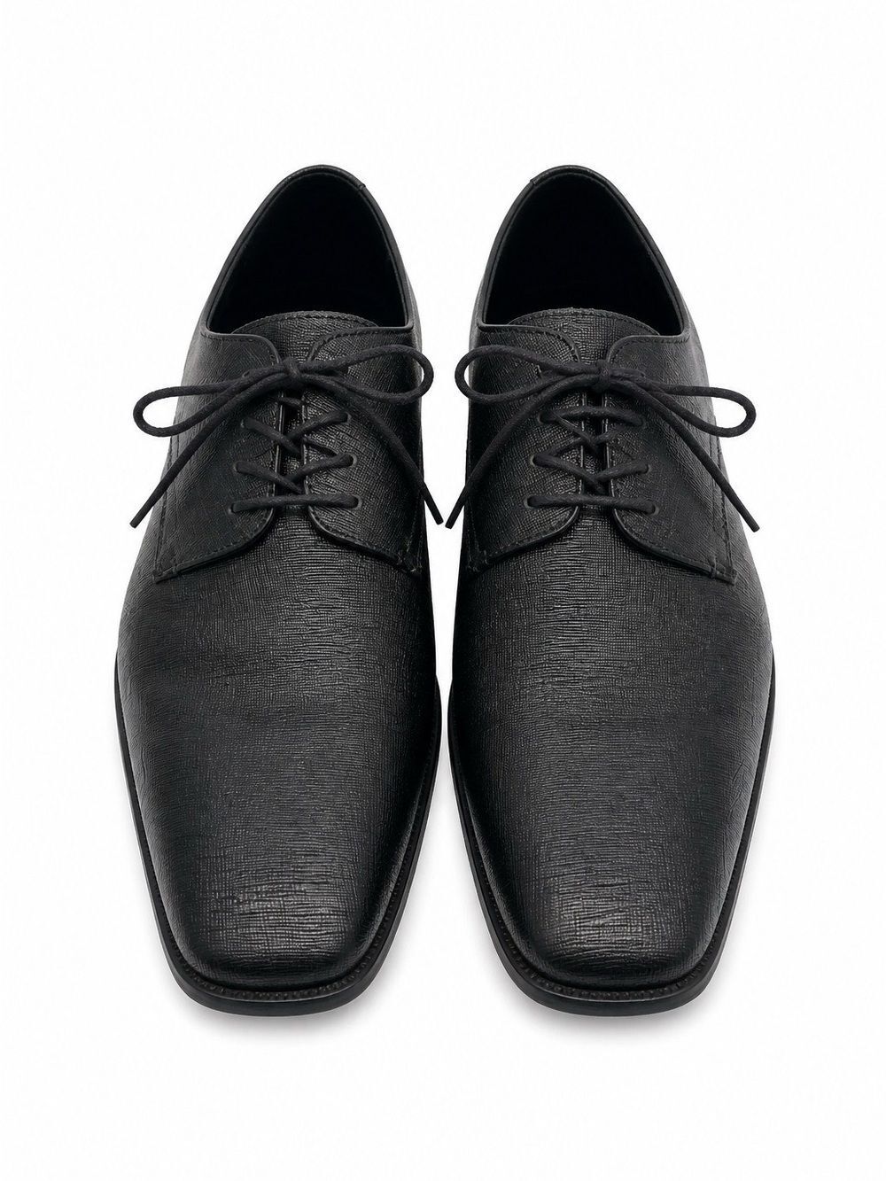 Calvin Klein Classic Black Men's Leather Dress Shoes - Lace-Up Oxford -Gunther - Picture 3 of 9